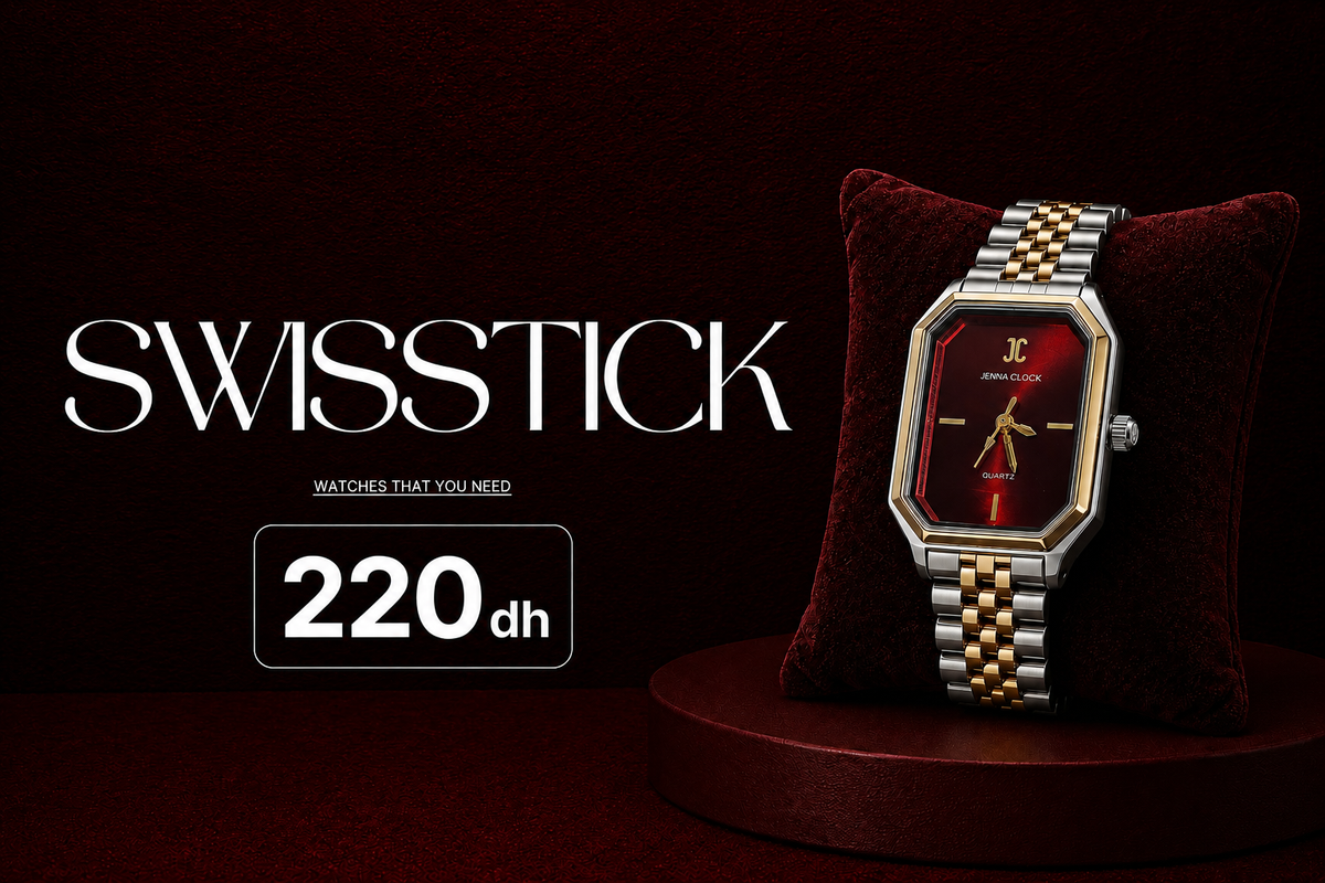 Jenna clock red black